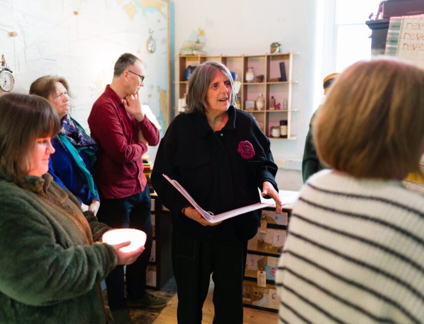 Group of writers standing in The Writers' Block. Image by Steve Tanner